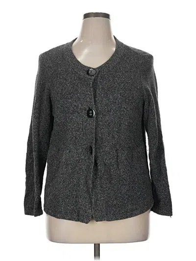Pre-owned Christopher & Banks 3/4 Sleeve Top Gray Square Neckline Tops
