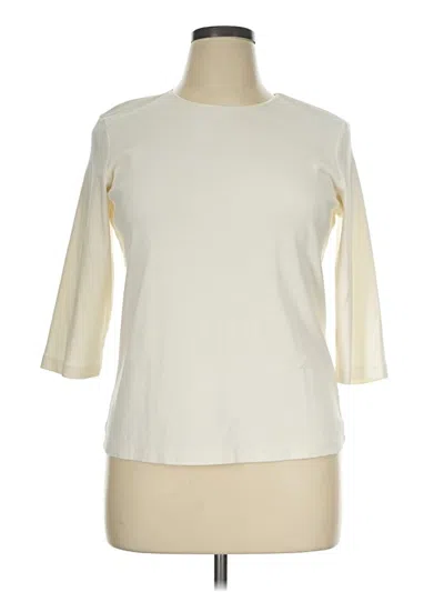 Pre-owned Christopher & Banks 3/4 Sleeve Top Ivory Crew Neck Tops