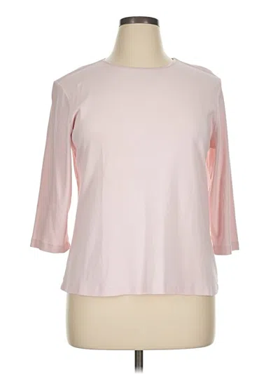 Pre-owned Christopher & Banks 3/4 Sleeve Top Pink Boatneck Tops