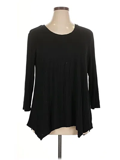 Pre-owned Christopher & Banks 3/4 Sleeve T-shirt In Black