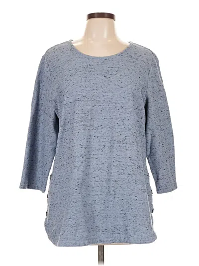 Pre-owned Christopher & Banks 3/4 Sleeve T-shirt In Blue
