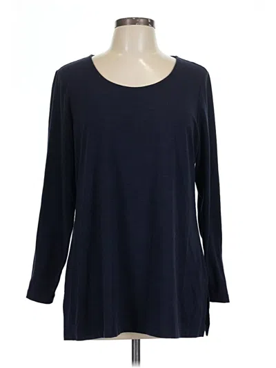 Pre-owned Christopher & Banks 3/4 Sleeve T-shirt In Blue