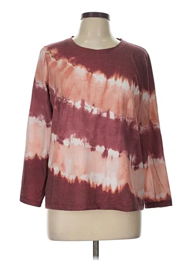 Pre-owned Christopher & Banks 3/4 Sleeve T-shirt In Burgundy