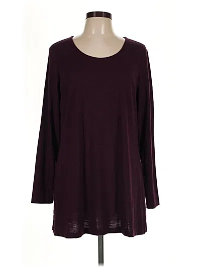 Pre-owned Christopher & Banks 3/4 Sleeve T-shirt In Burgundy