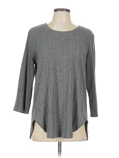 Pre-owned Christopher & Banks 3/4 Sleeve T-shirt In Gray