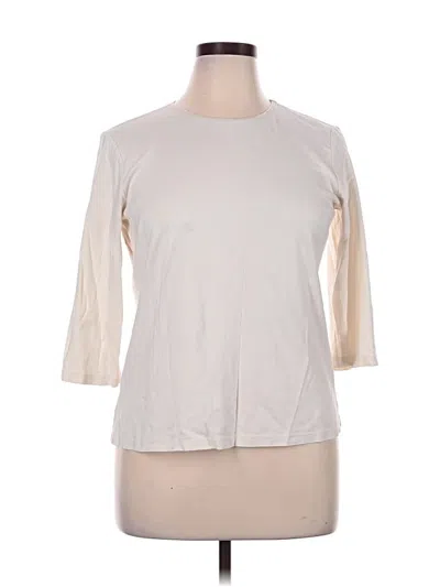 Pre-owned Christopher & Banks 3/4 Sleeve T-shirt In Ivory