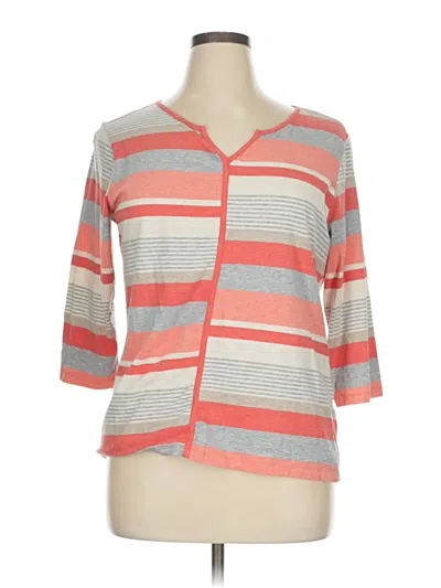 Pre-owned Christopher & Banks 3/4 Sleeve T-shirt In Orange