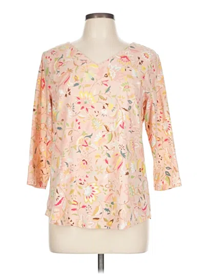 Pre-owned Christopher & Banks 3/4 Sleeve T-shirt In Pink