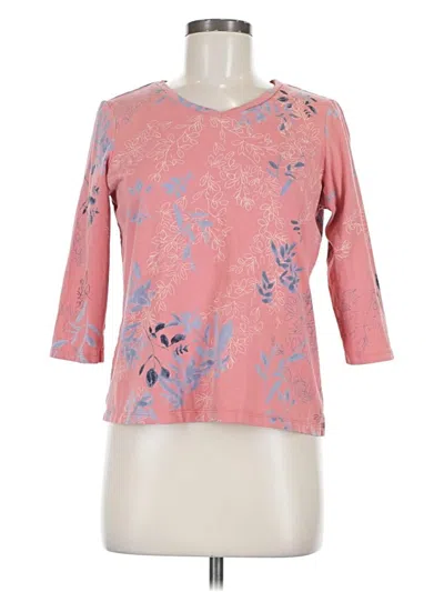 Pre-owned Christopher & Banks 3/4 Sleeve T-shirt In Pink