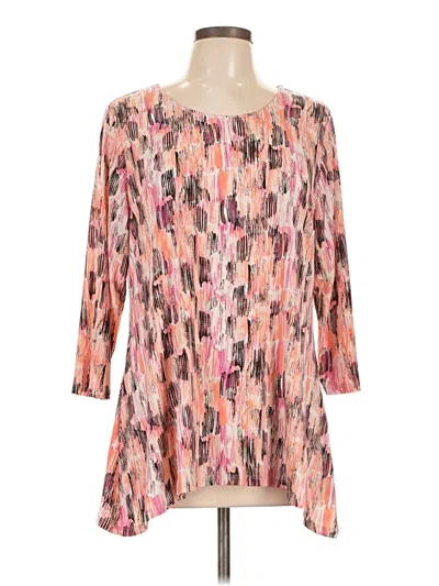 Pre-owned Christopher & Banks 3/4 Sleeve T-shirt In Pink