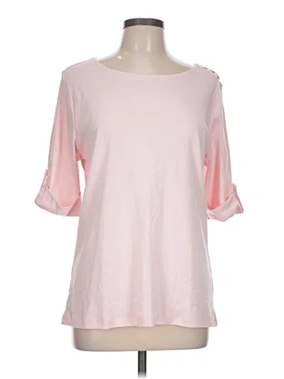 Pre-owned Christopher & Banks 3/4 Sleeve T-shirt In Pink