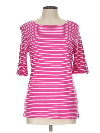Pre-owned Christopher & Banks 3/4 Sleeve T-shirt In Pink