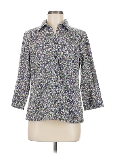 Pre-owned Christopher & Banks 3/4 Sleeve T-shirt In Purple