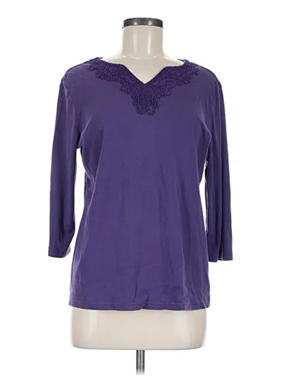 Pre-owned Christopher & Banks 3/4 Sleeve T-shirt In Purple