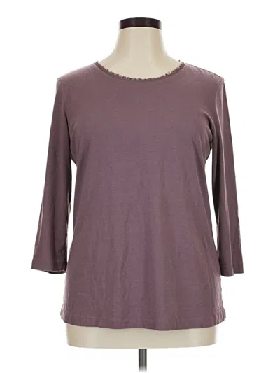 Pre-owned Christopher & Banks 3/4 Sleeve T-shirt In Purple