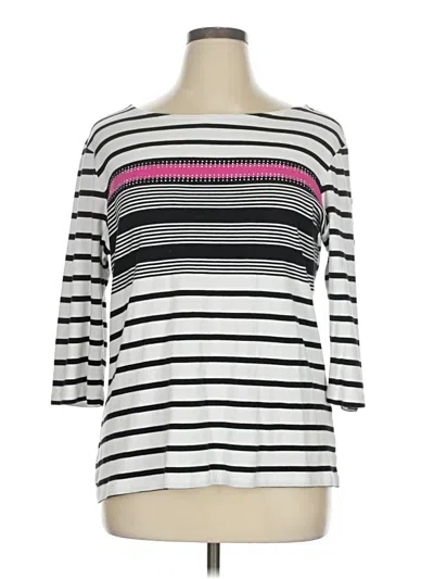 Pre-owned Christopher & Banks 3/4 Sleeve T-shirt In White