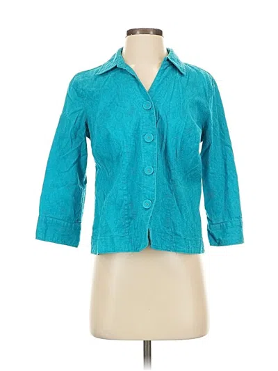 Pre-owned Christopher & Banks Blazer Jacket In Blue