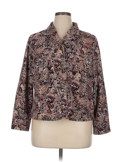 Pre-owned Christopher & Banks Blazer Jacket In Burgundy