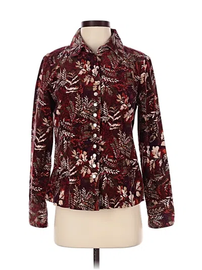 Pre-owned Christopher & Banks Blazer Jacket In Burgundy