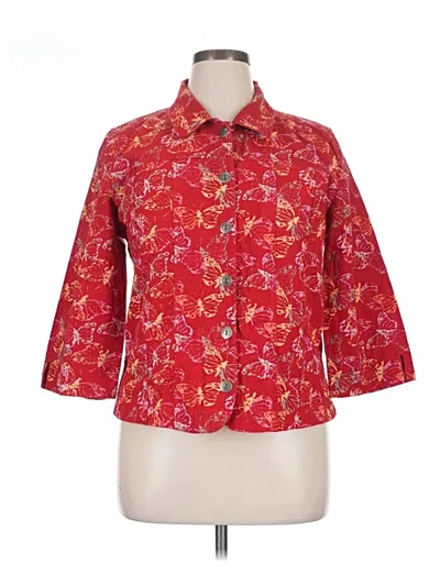 Pre-owned Christopher & Banks Blazer Jacket In Red