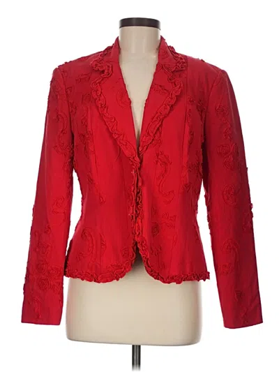 Pre-owned Christopher & Banks Blazer Jacket In Red