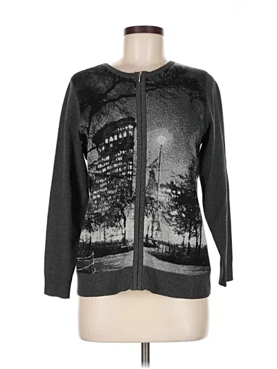 Pre-owned Christopher & Banks Cardigan Sweater In Black