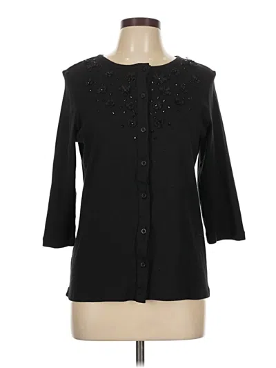Pre-owned Christopher & Banks Cardigan Sweater In Black