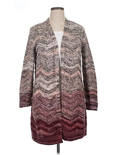 Pre-owned Christopher & Banks Cardigan Sweater In Burgundy