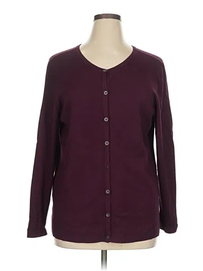 Pre-owned Christopher & Banks Cardigan Sweater In Burgundy
