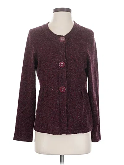 Pre-owned Christopher & Banks Cardigan Sweater In Burgundy