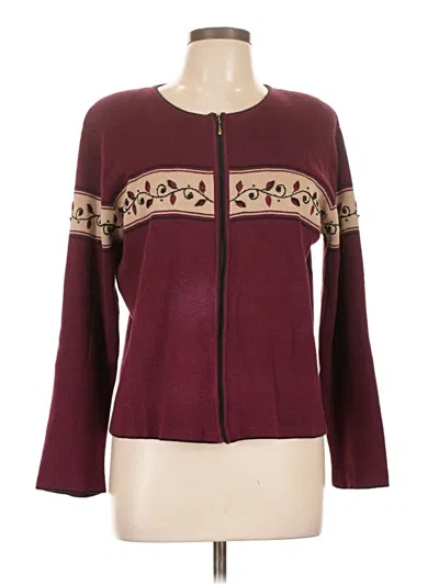 Pre-owned Christopher & Banks Cardigan Sweater In Burgundy