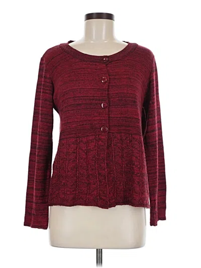 Pre-owned Christopher & Banks Cardigan Sweater In Burgundy