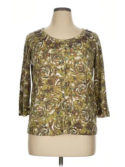 Pre-owned Christopher & Banks Cardigan Sweater In Gold