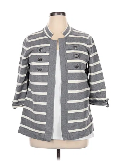 Pre-owned Christopher & Banks Cardigan Sweater In Gray