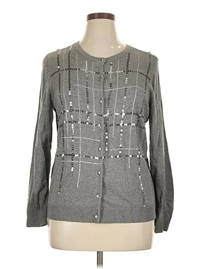 Pre-owned Christopher & Banks Cardigan Sweater In Gray