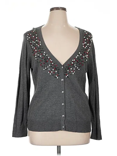 Pre-owned Christopher & Banks Cardigan Sweater In Gray