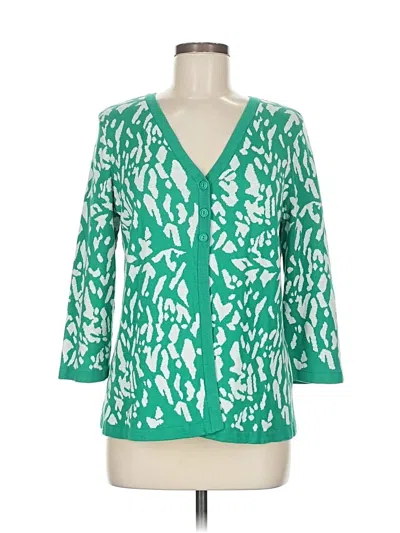 Pre-owned Christopher & Banks Cardigan Sweater In Green