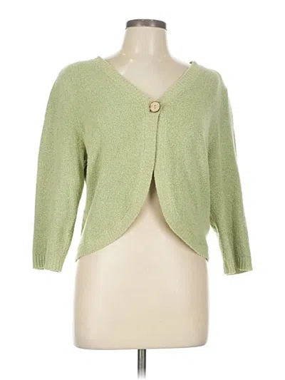 Pre-owned Christopher & Banks Cardigan Sweater In Green