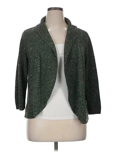 Pre-owned Christopher & Banks Cardigan Sweater In Green