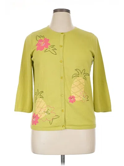Pre-owned Christopher & Banks Cardigan Sweater In Green