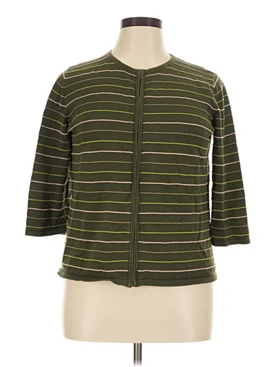 Pre-owned Christopher & Banks Cardigan Sweater In Green
