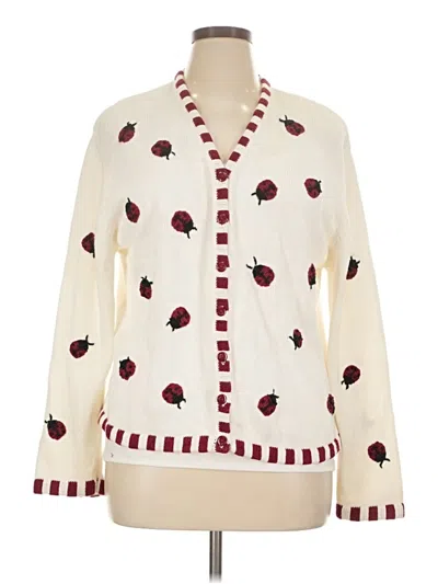 Pre-owned Christopher & Banks Cardigan Sweater In Ivory