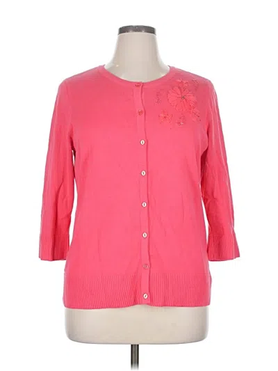 Pre-owned Christopher & Banks Cardigan Sweater In Pink