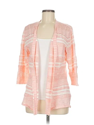 Pre-owned Christopher & Banks Cardigan Sweater In Pink