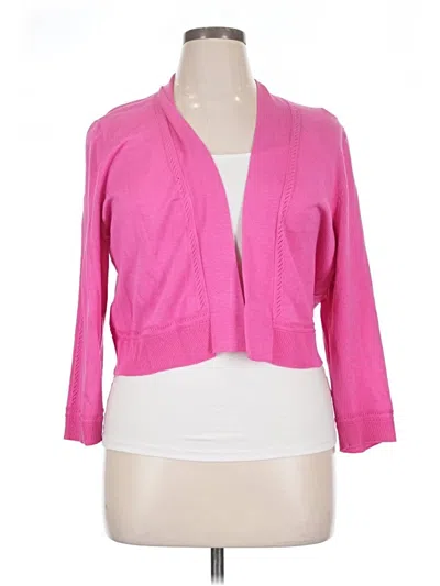 Pre-owned Christopher & Banks Cardigan Sweater In Pink