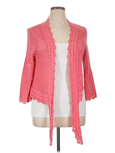 Pre-owned Christopher & Banks Cardigan Sweater In Pink
