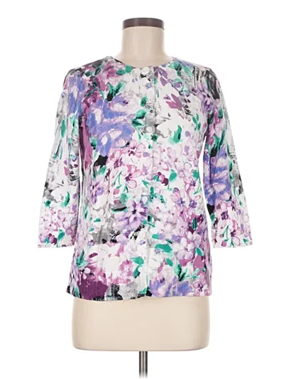 Pre-owned Christopher & Banks Cardigan Sweater In Purple