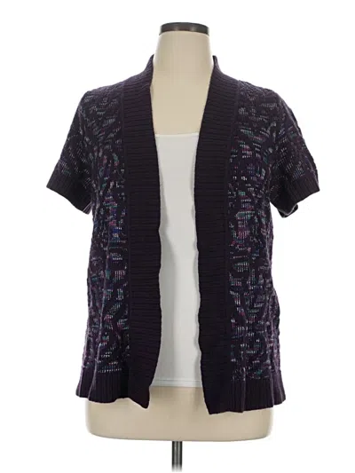 Pre-owned Christopher & Banks Cardigan Sweater In Purple