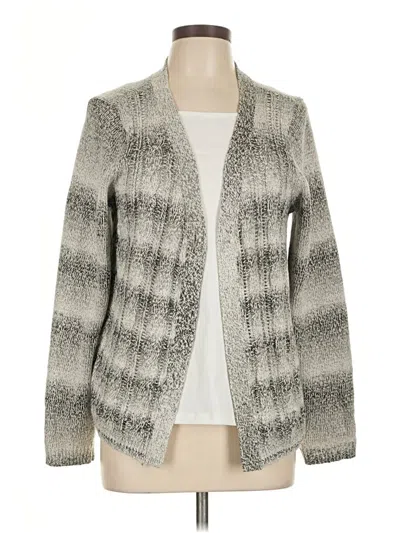 Pre-owned Christopher & Banks Cardigan Sweater In Silver