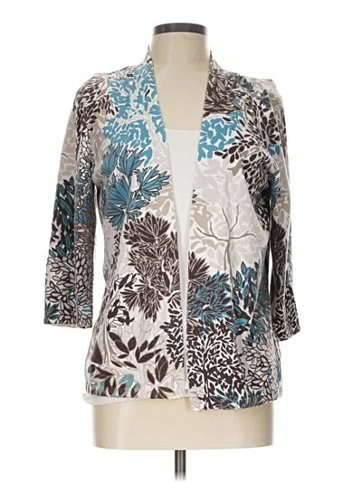 Pre-owned Christopher & Banks Cardigan Sweater In Silver